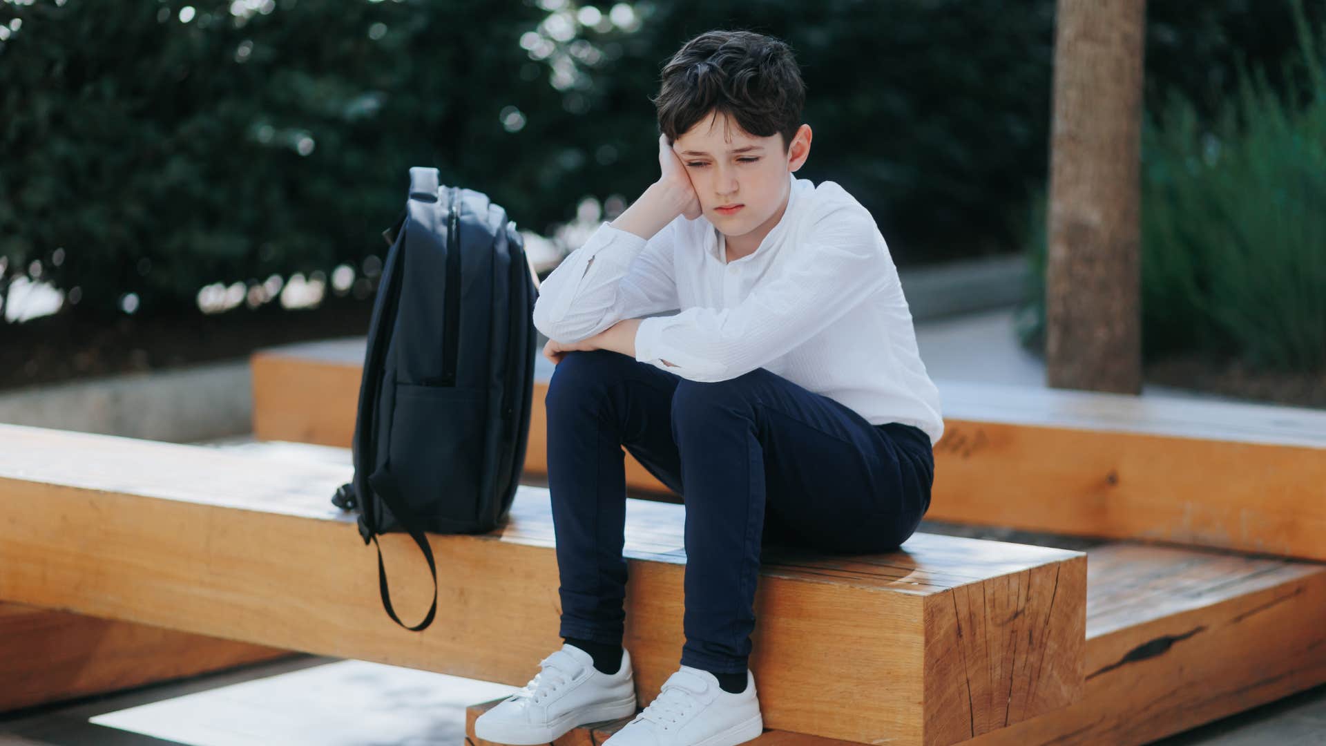 self-conscious little boy who has parents that never admit fault