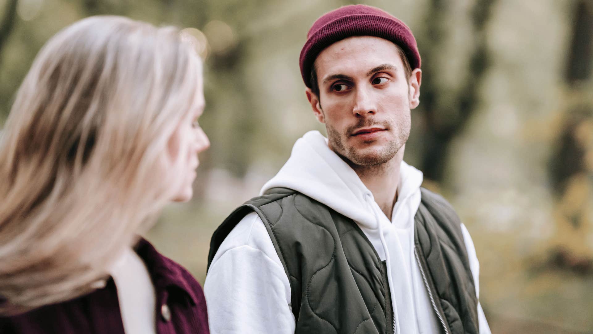 man without a lot of friends looking for flaws in woman