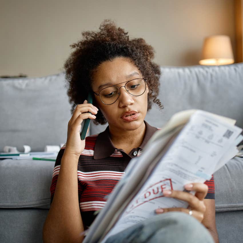 woman with bad work boundaries dealing with unpaid bills