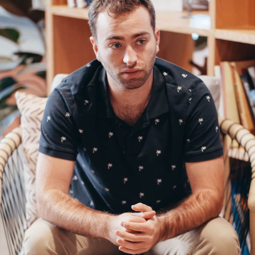 sad man not feeling accepted looking nervous