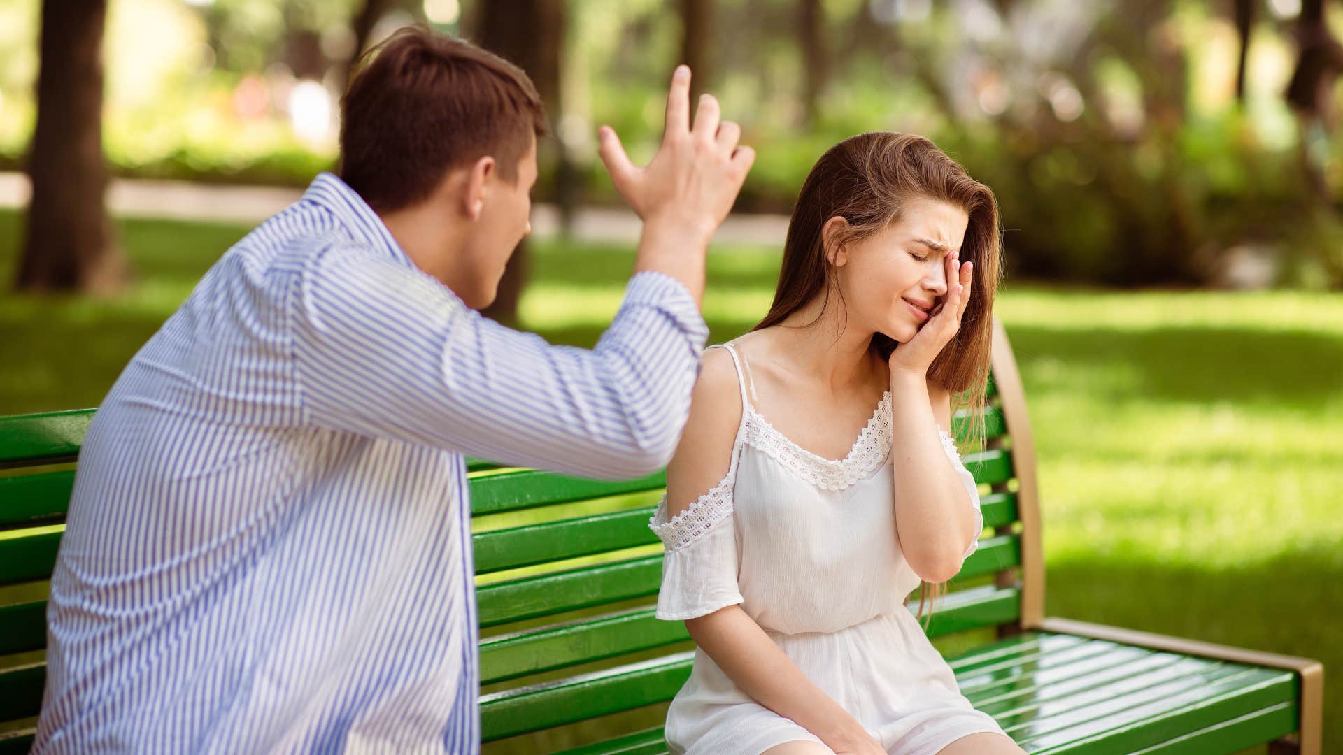 woman who grew up with unpredictable hot-tempered parents scared after boyfriend suddenly gets angry