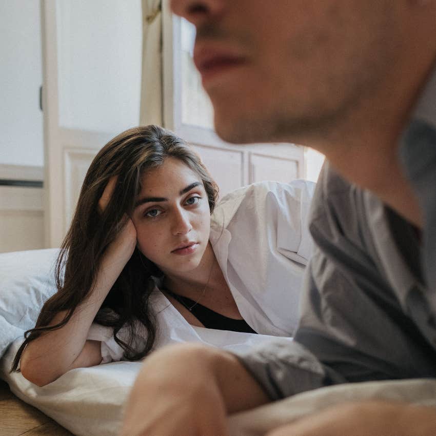 brokenhearted woman not wanting to be vulnerable with partner