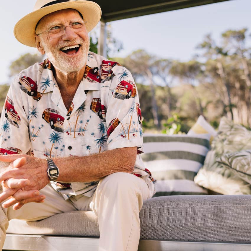 boomer man on vacation