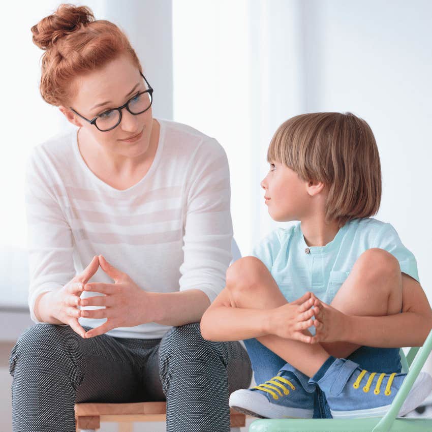 parent being asked by child if she's mad even after telling them no