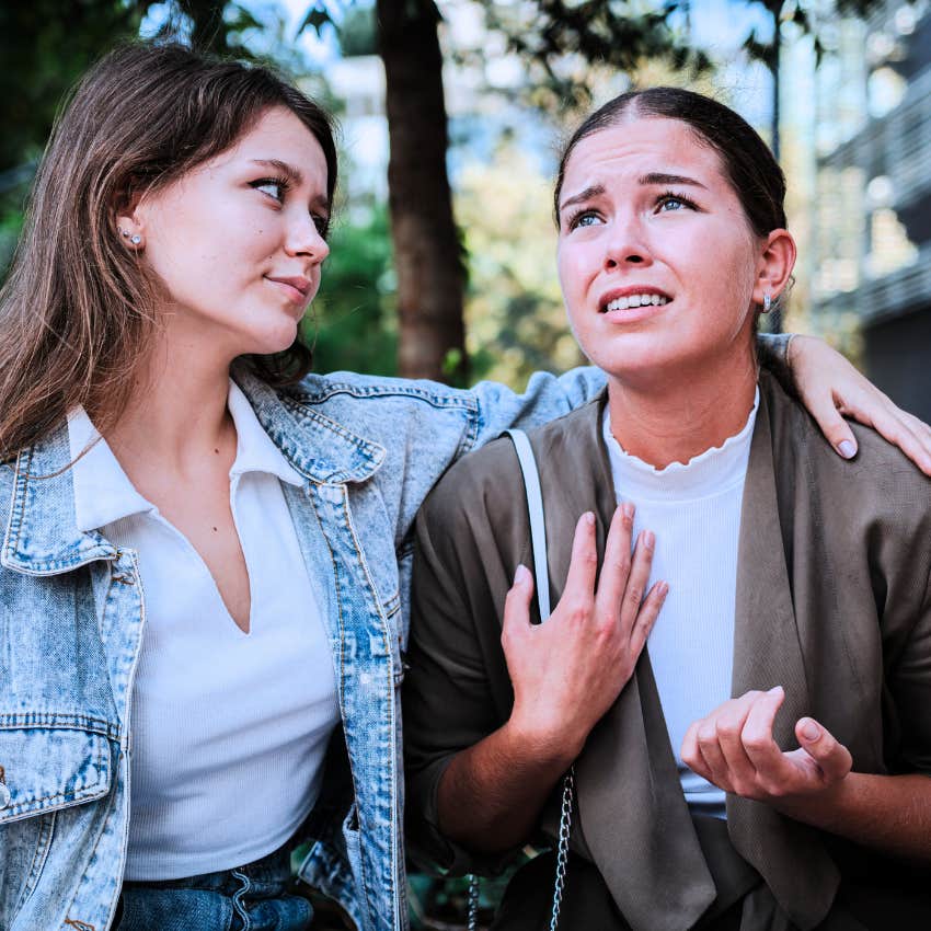woman seeking approval and attention from her friend