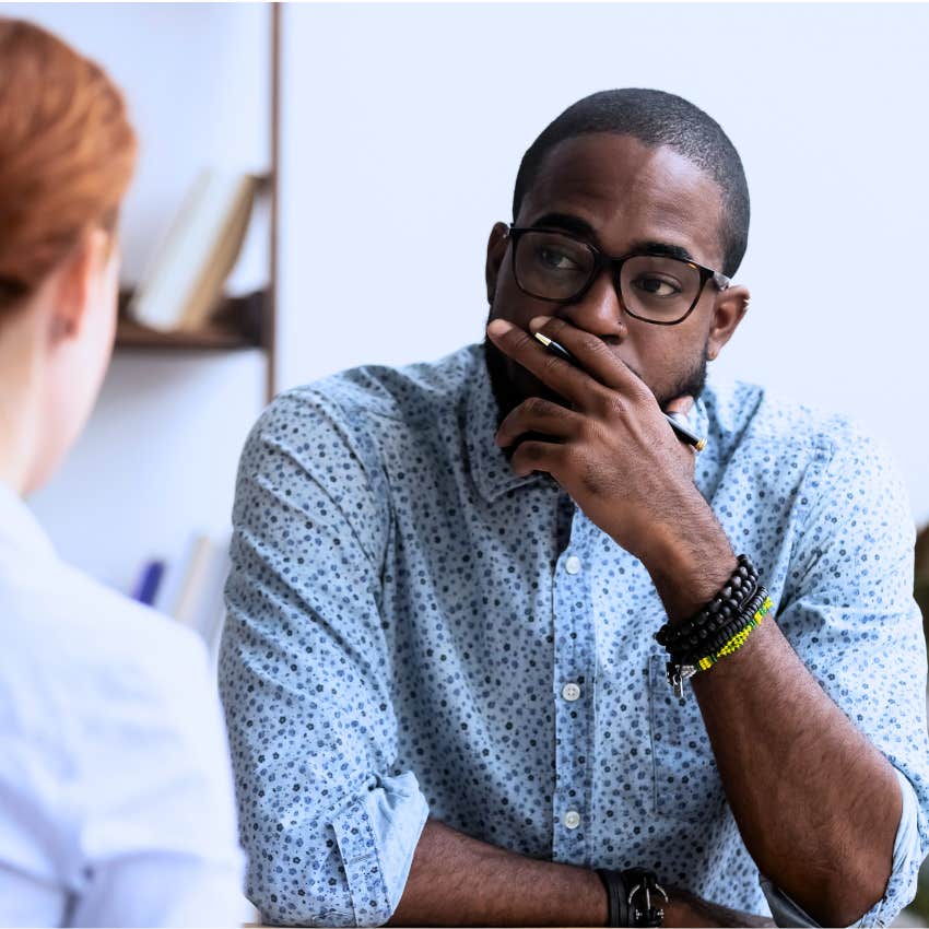 man struggling to trust people at work