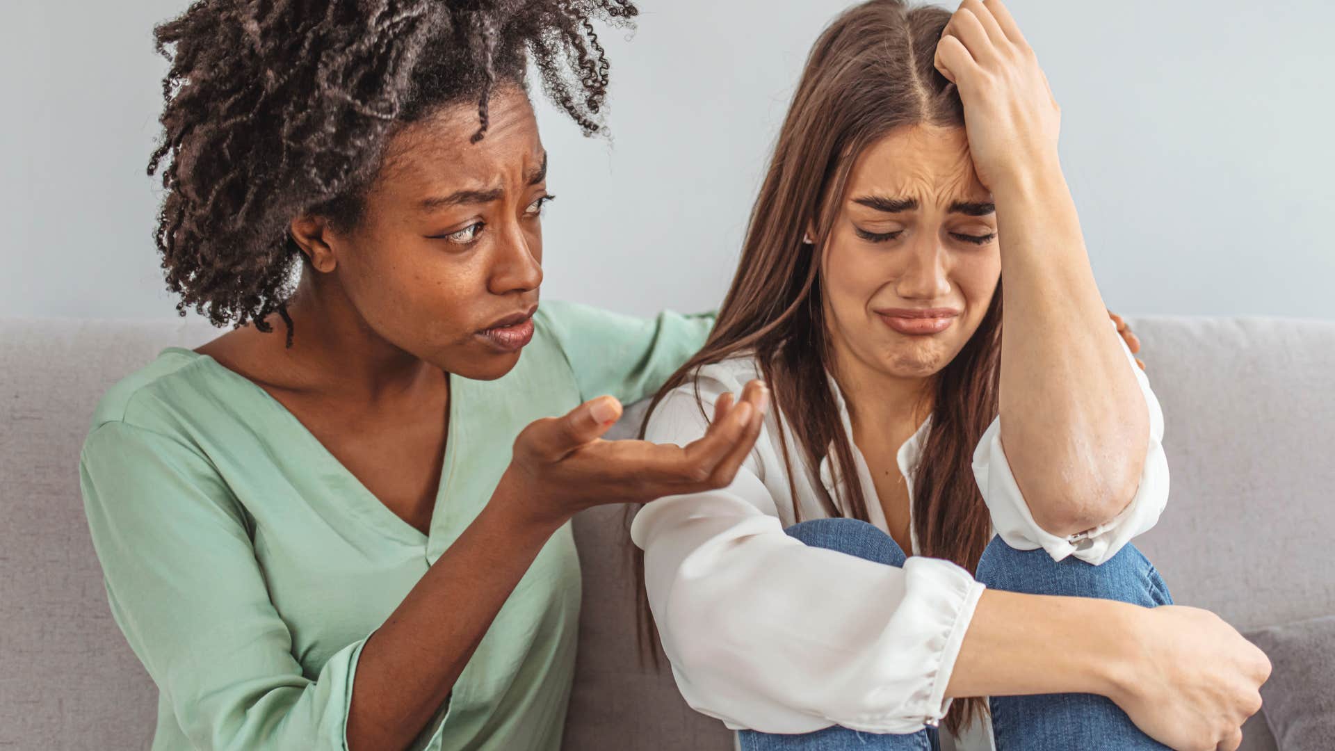 woman who was yelled at as a kid telling her friend not to make a scene