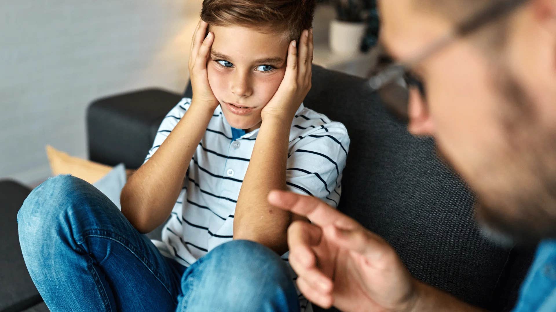 young boy being told i'm so disappointed in you