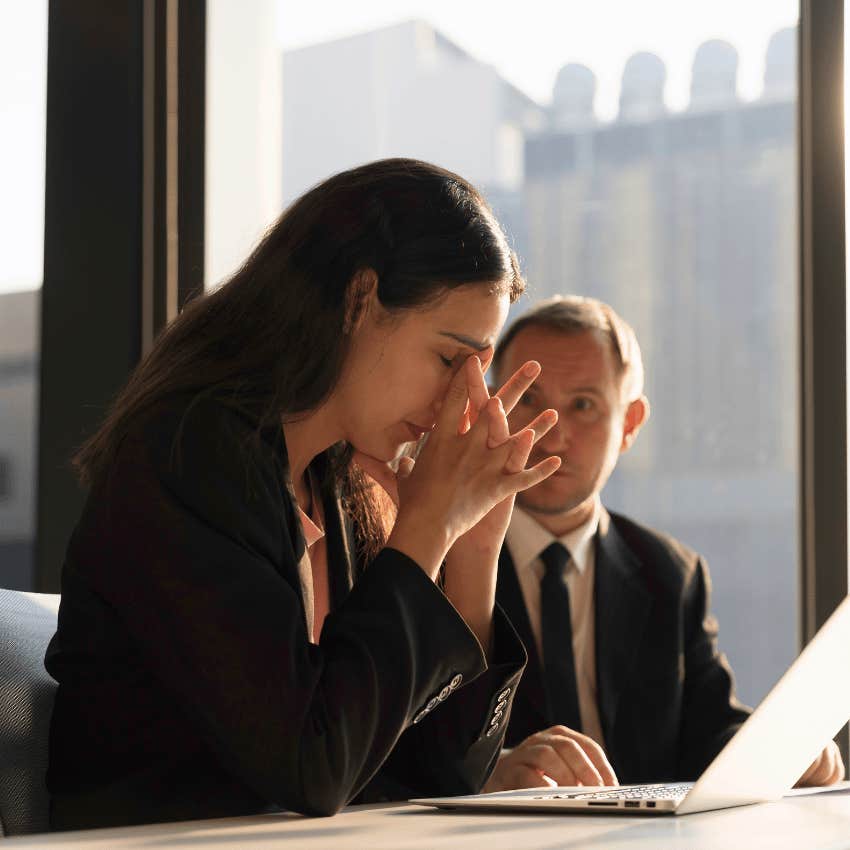 woman in a meeting for a performance improvement plan