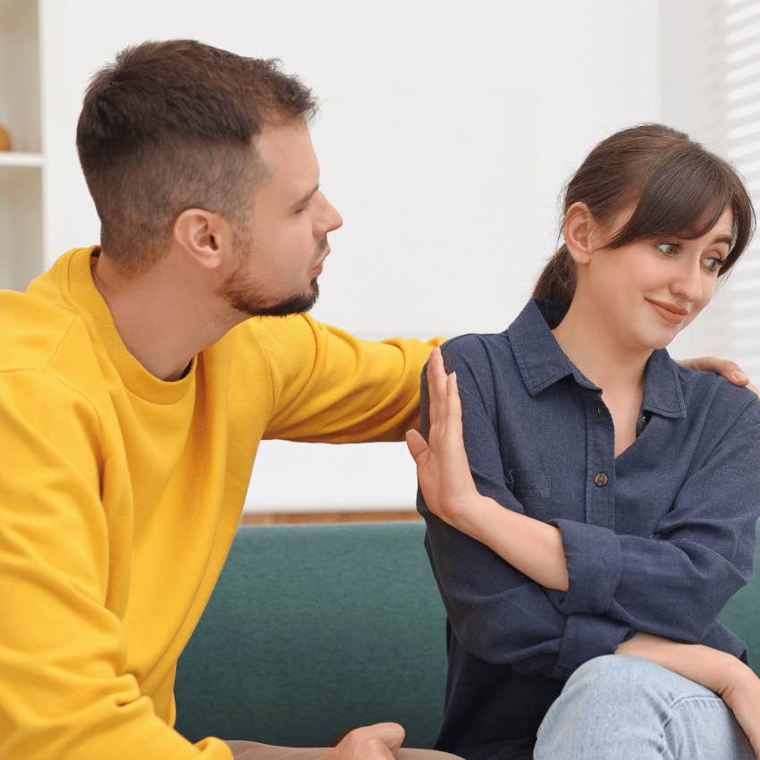 man with low mental maturity pressuring woman