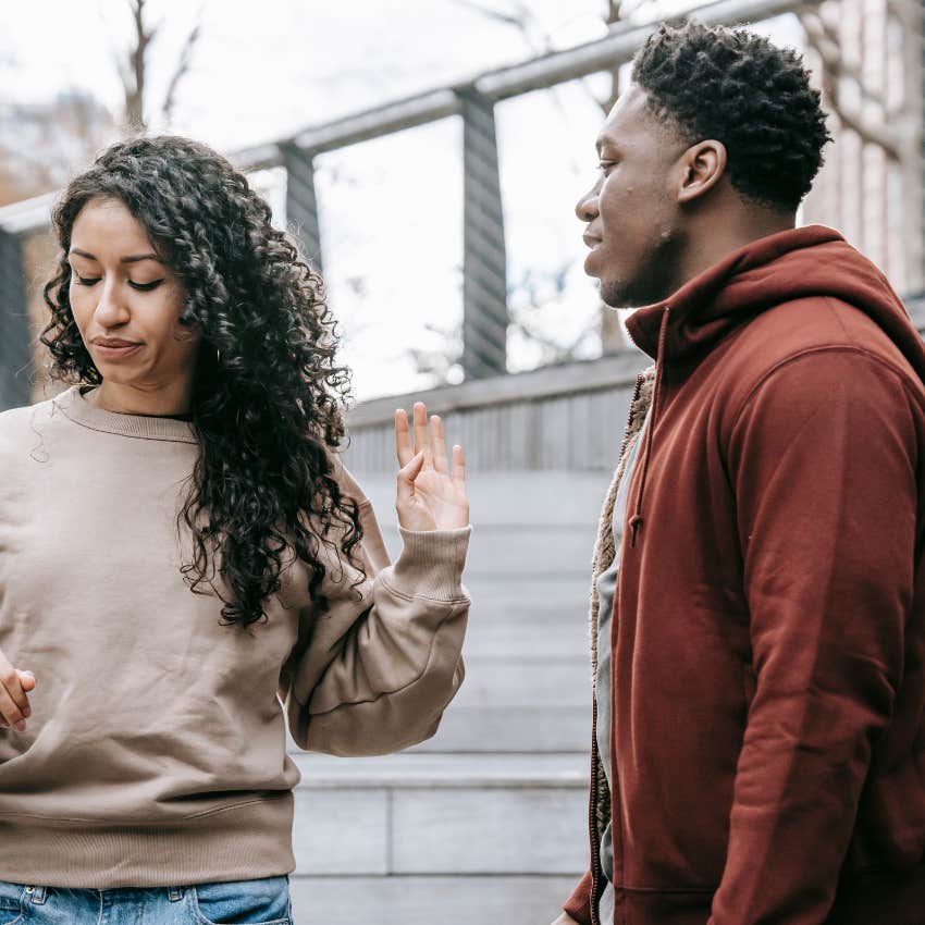 man making excuses to partner saying it's not like i actually cheated