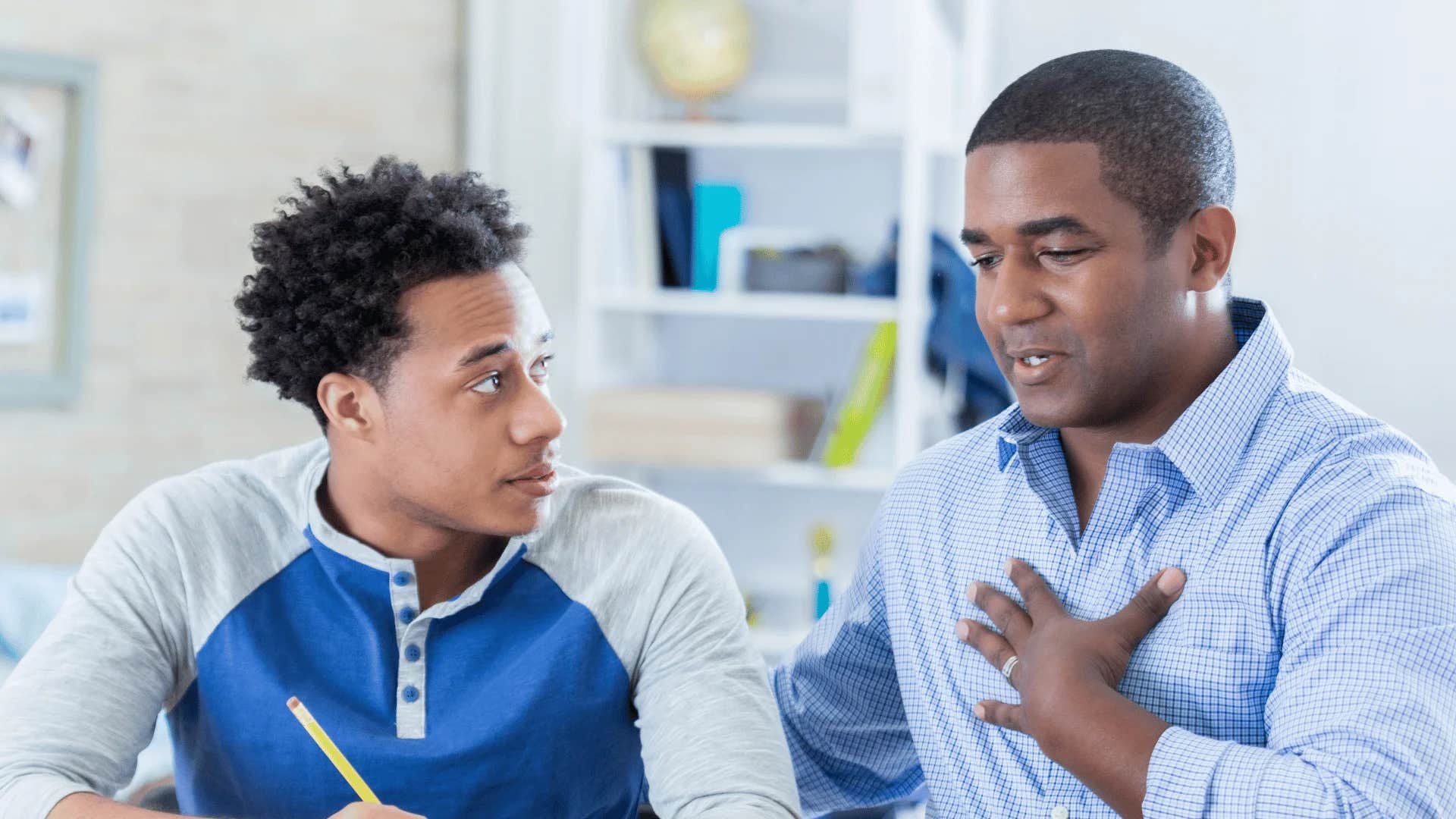 teenager telling older man i need help