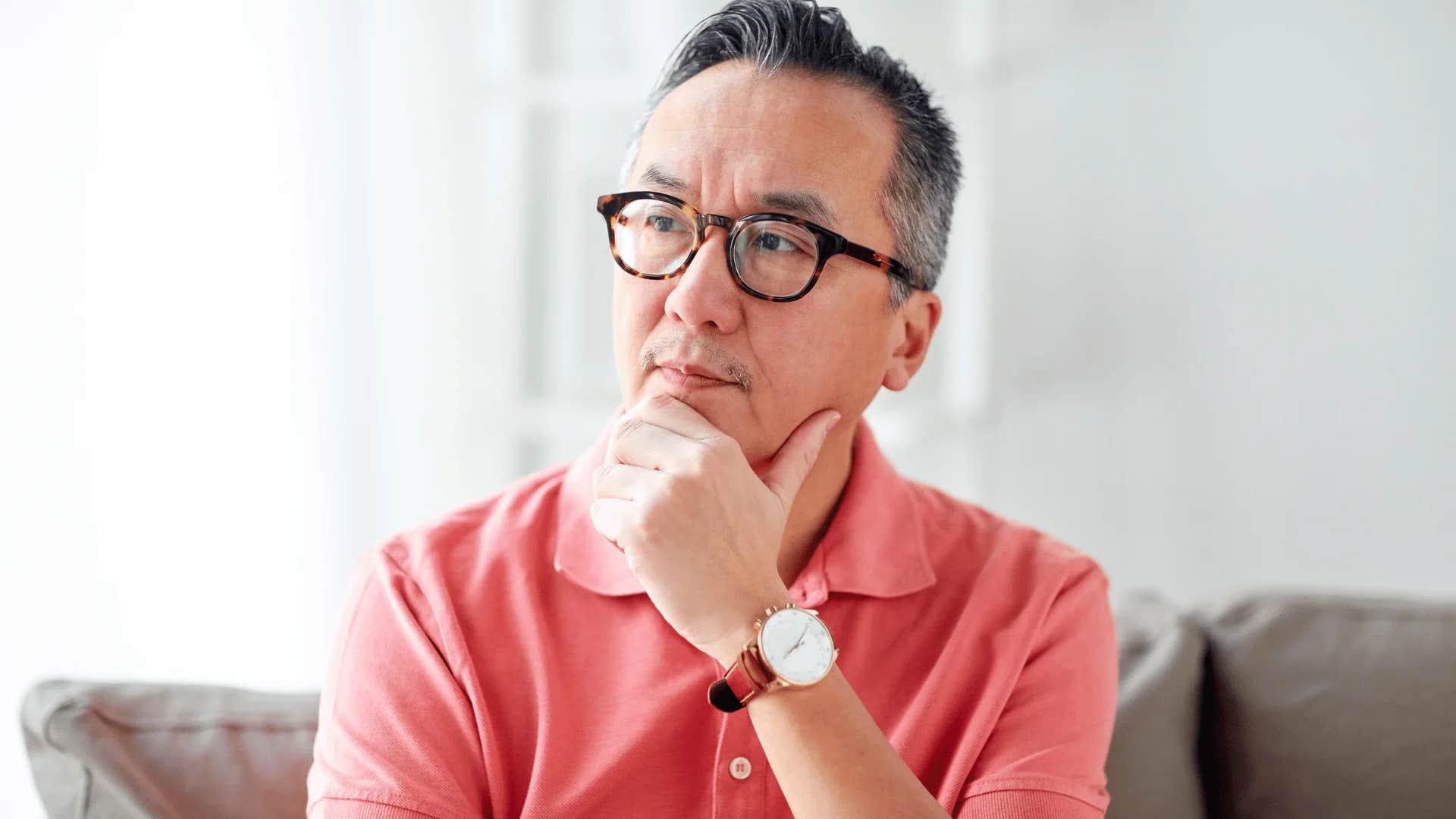 older man telling himself i'm healing
