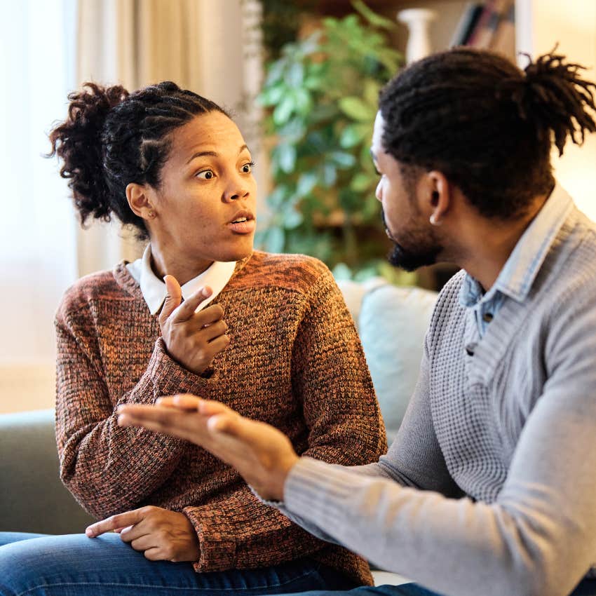 millennial woman who thinks the man she is with is being rude