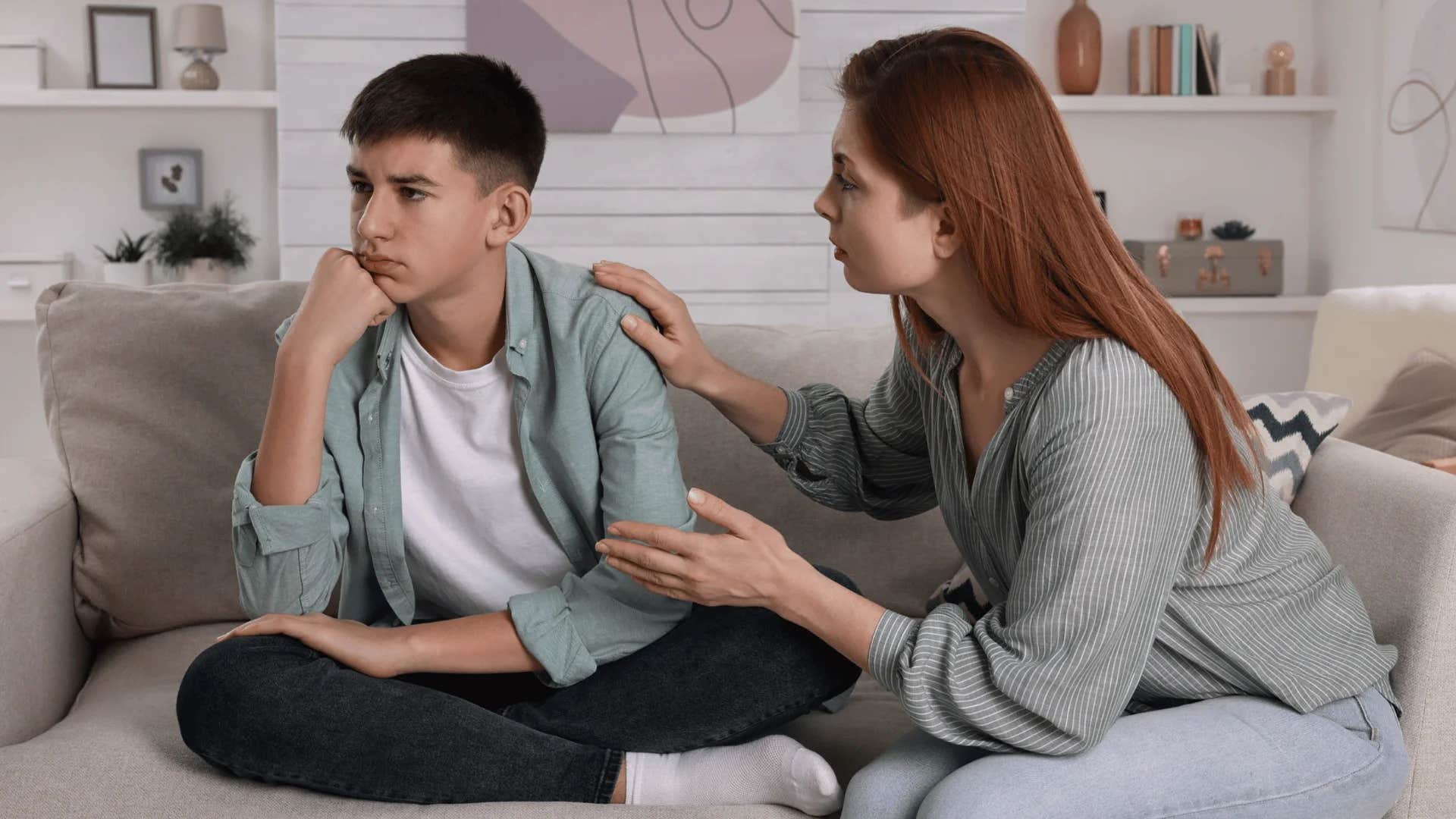 mom telling teenager let's focus on what we can control
