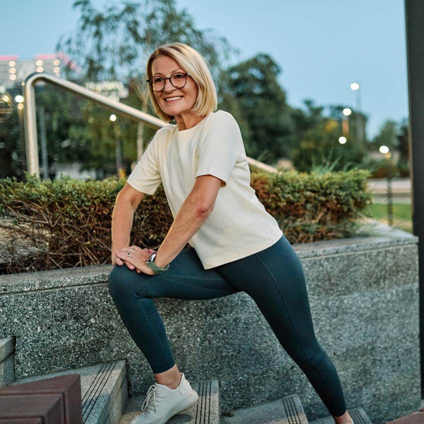 woman who makes a lot of money stretches every morning