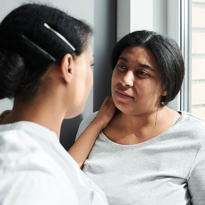 woman fishing for compliments by telling friend i look terrible