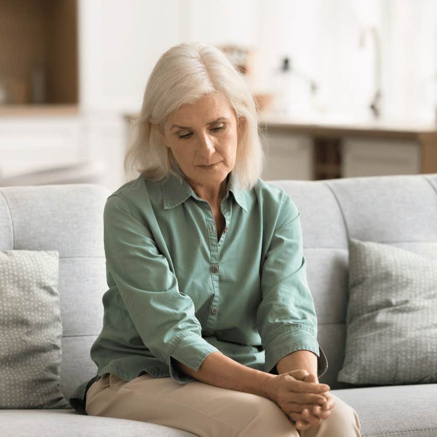 older woman sitting in therapy