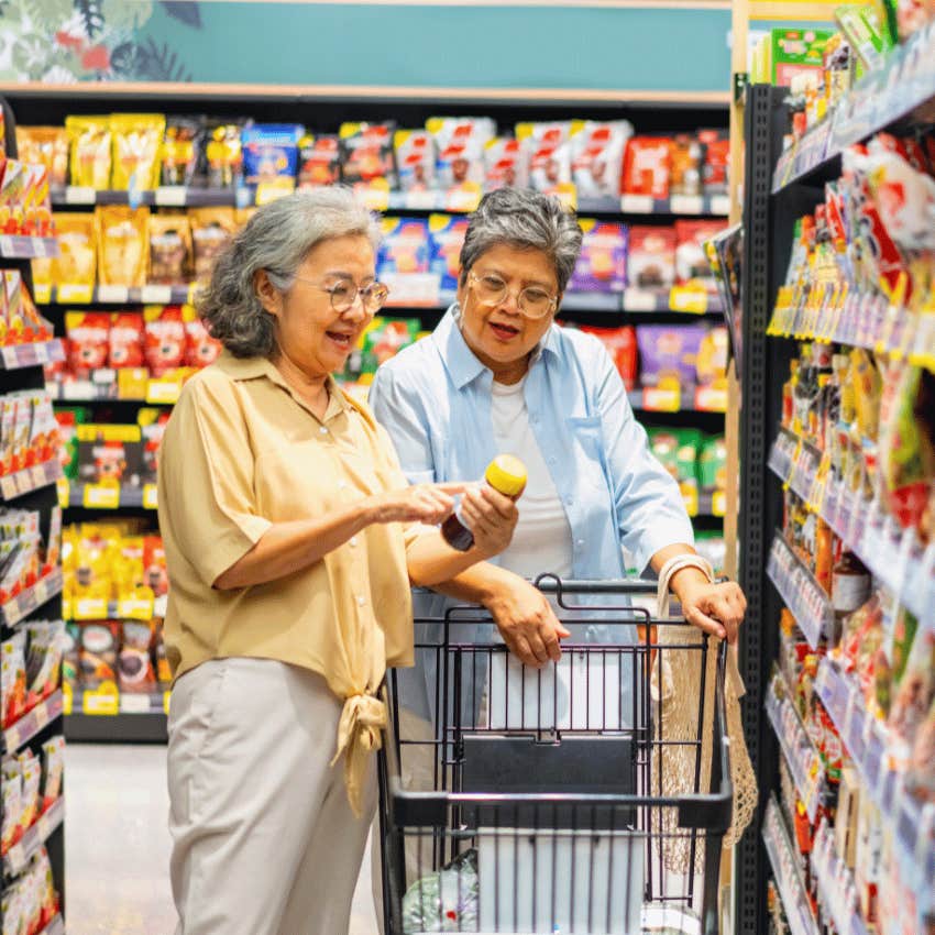 older women as friends shopping together