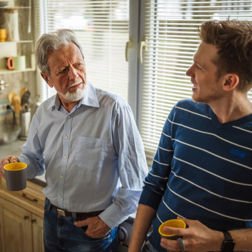 Smothering father saying "you never liked that as a kid" to his adult child.