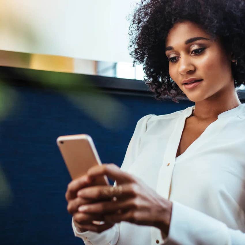 Gen Z woman sending a long text