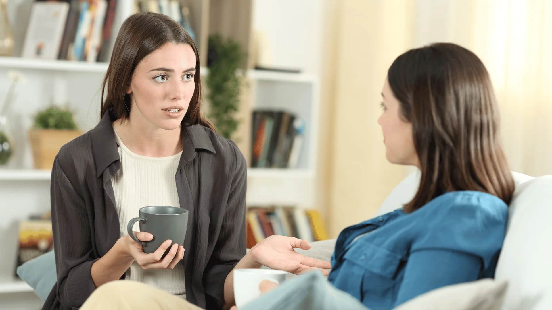 woman telling friend let's just see what happens