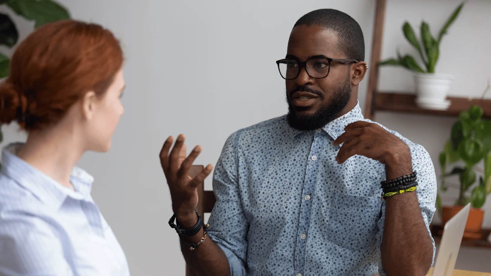 man telling woman there's nothing more i can say about this