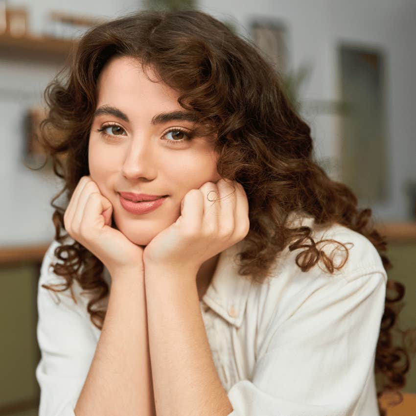 woman who doesn't make everything a big deal talking to herself with loving kindness