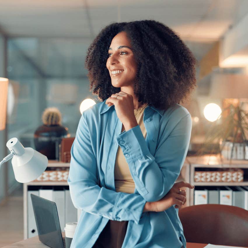 secure woman knowing that judgment is unavoidable