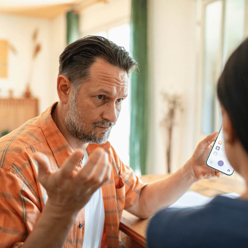 man telling woman i'll pay it off next month