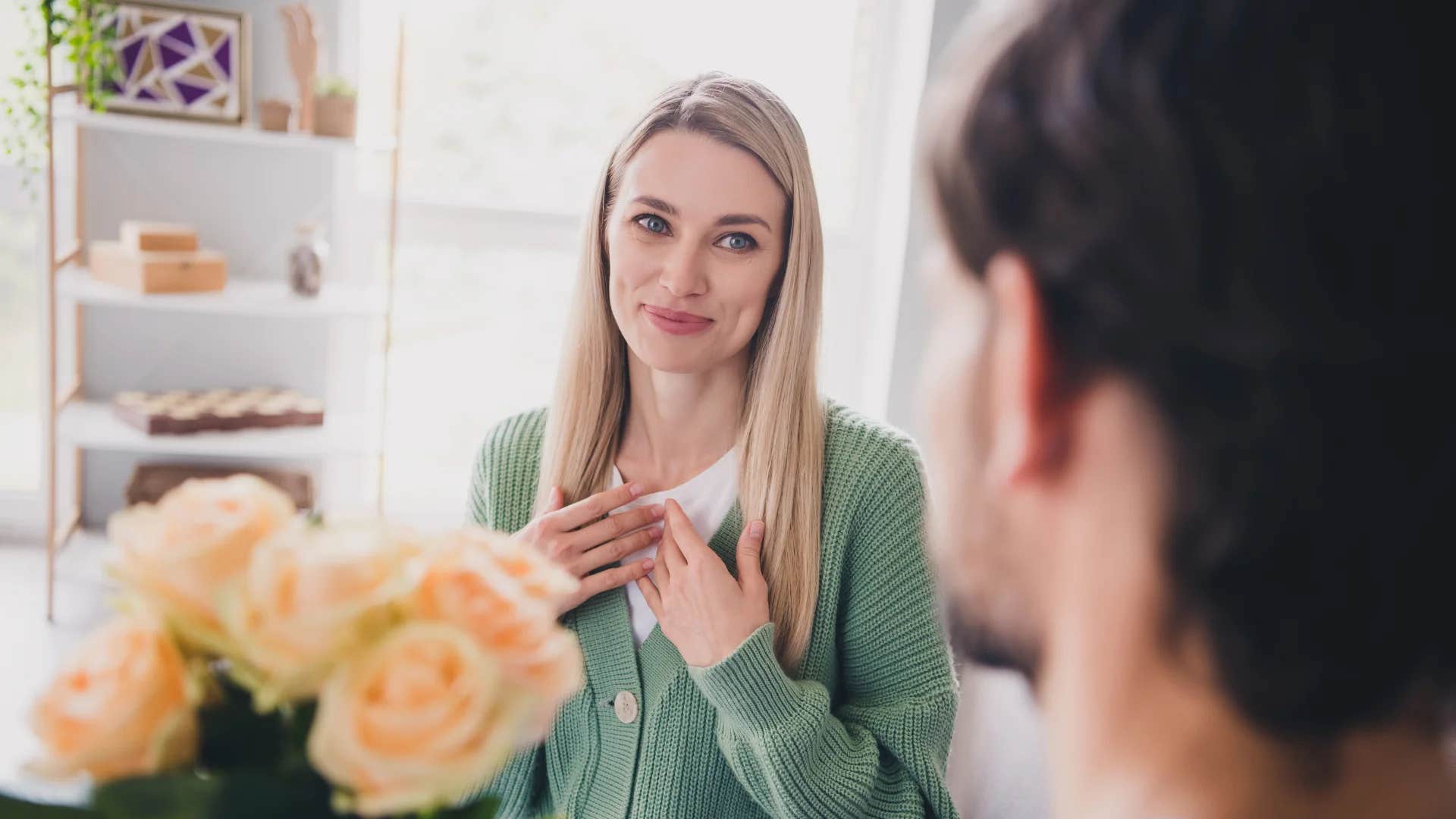 woman being told by man i appreciate you