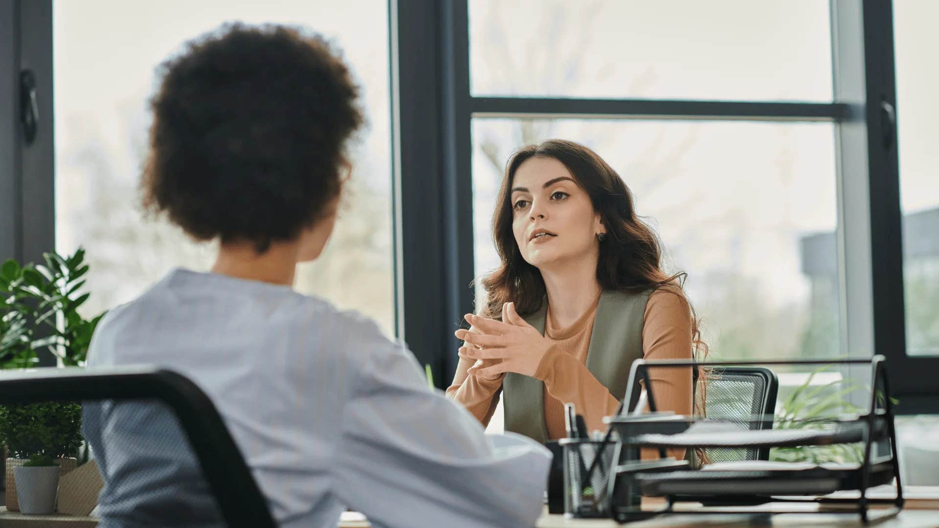 woman telling friend i appreciate the offer but i'm not available