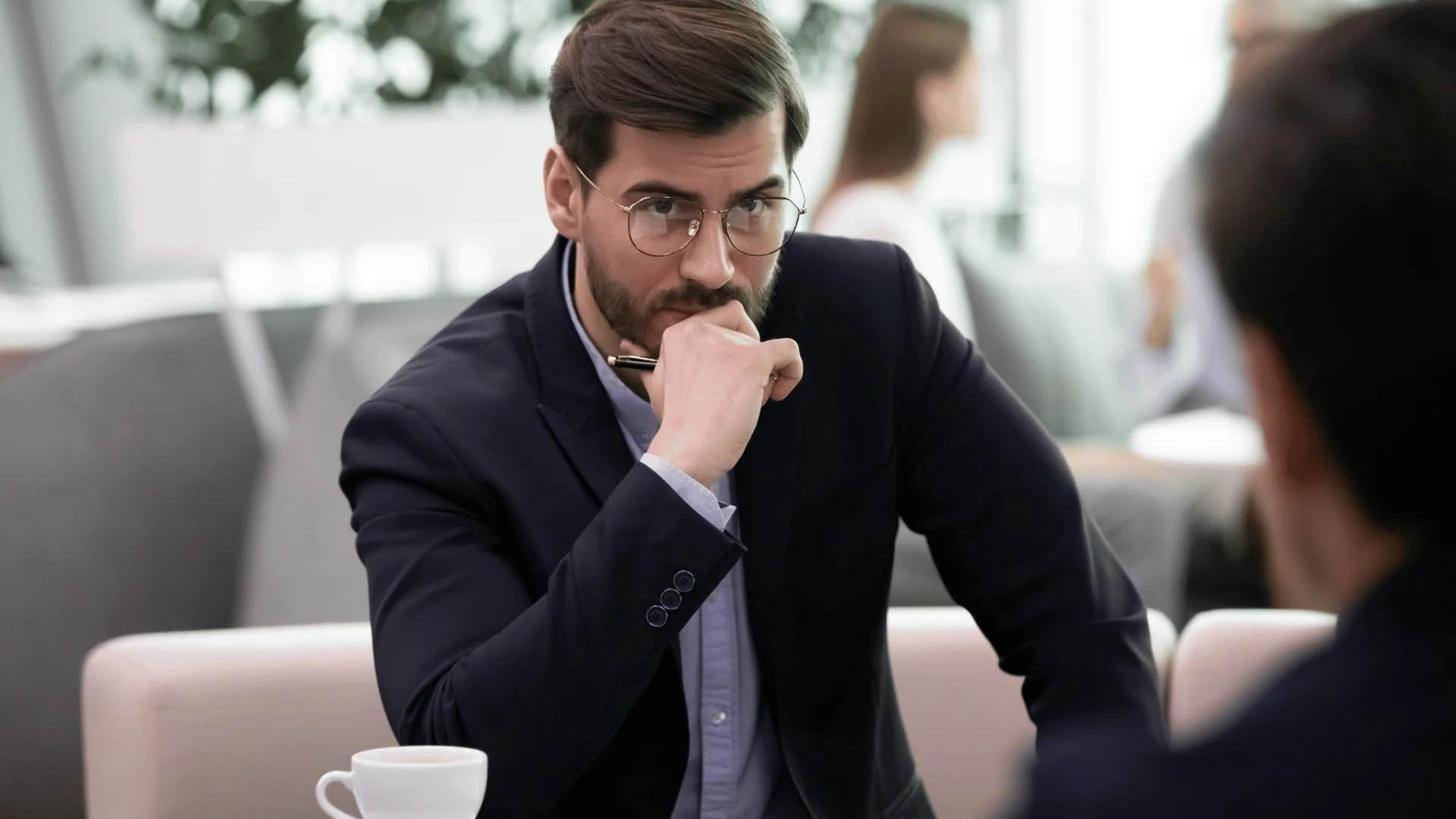 man telling colleague i don't have the capacity for that right now