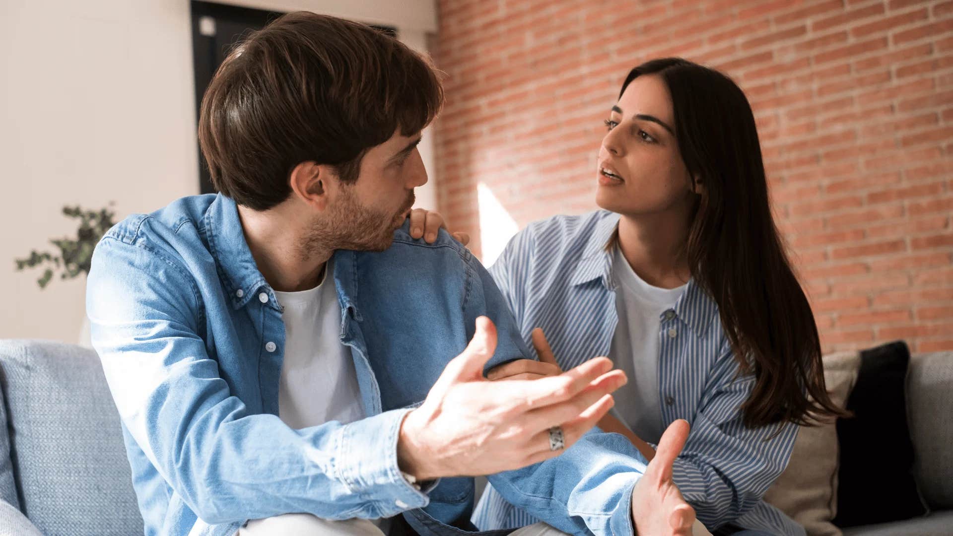man telling woman you always do this