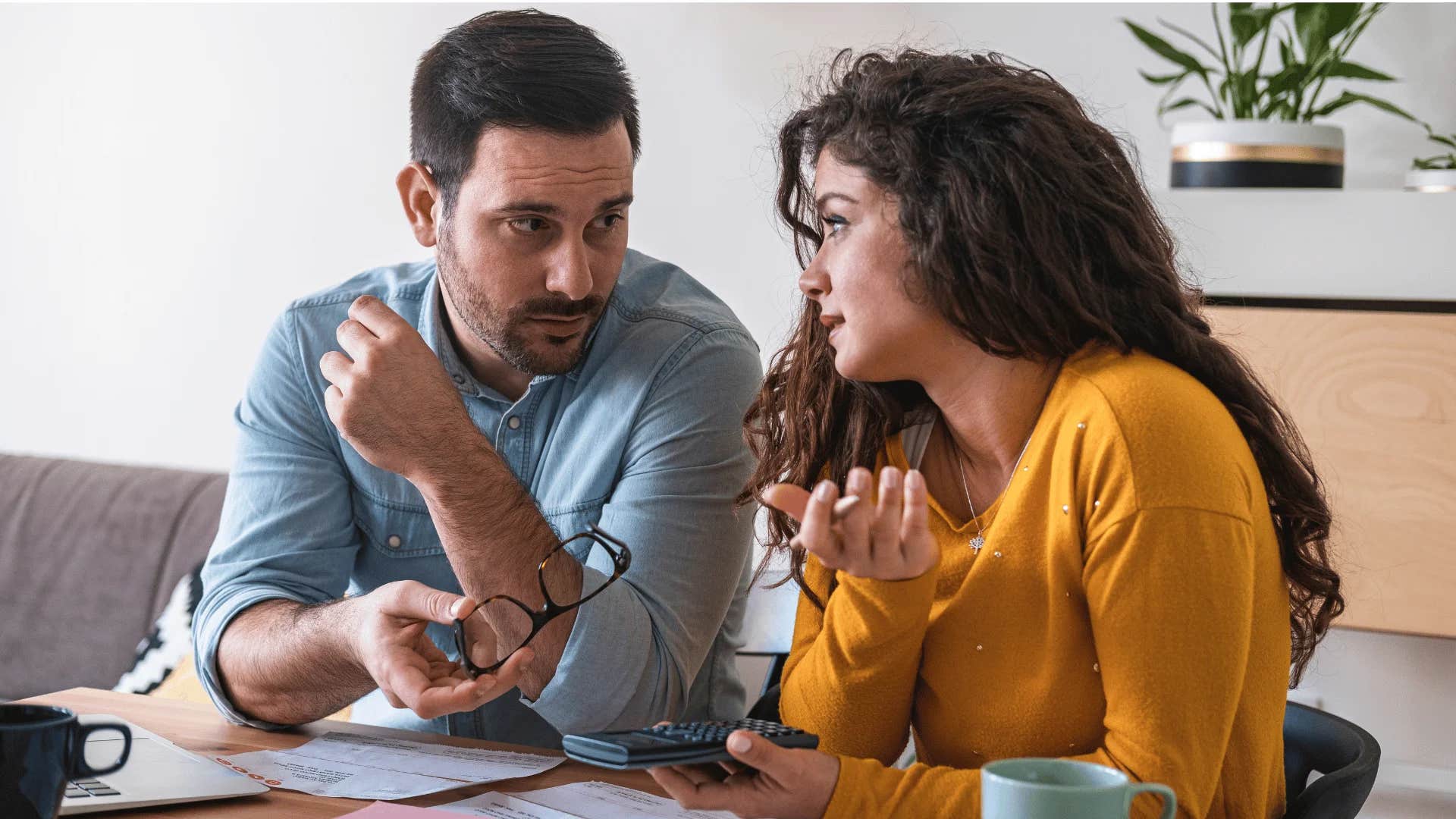 man telling woman you're being silly