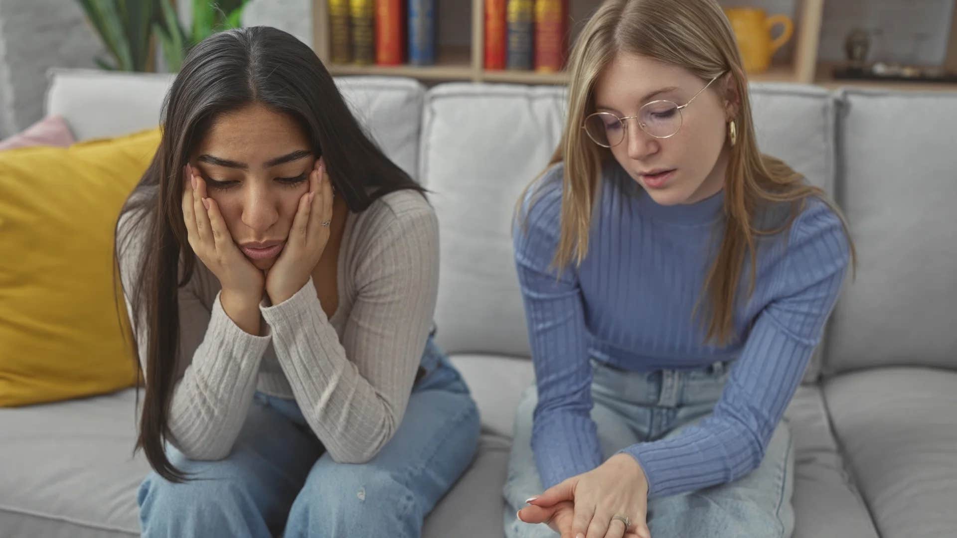 woman being told she's being so dramatic