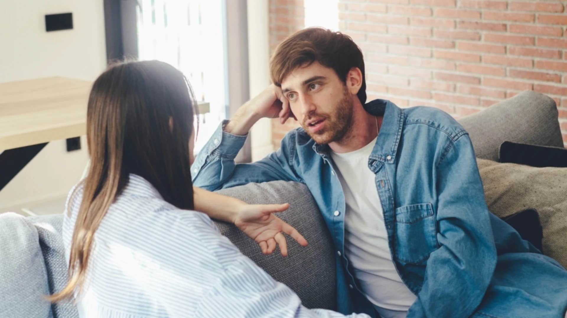 woman telling man let's give it a rest for now