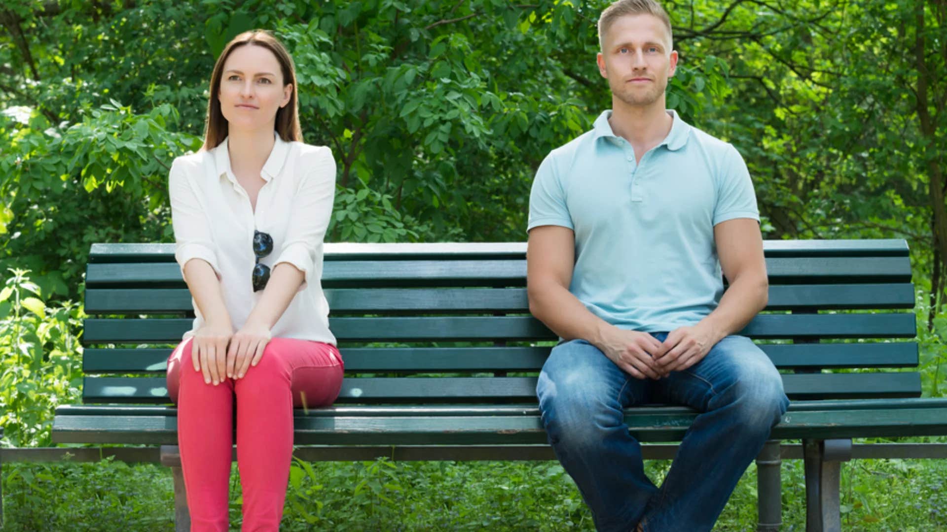 awkward couple playing the quiet game