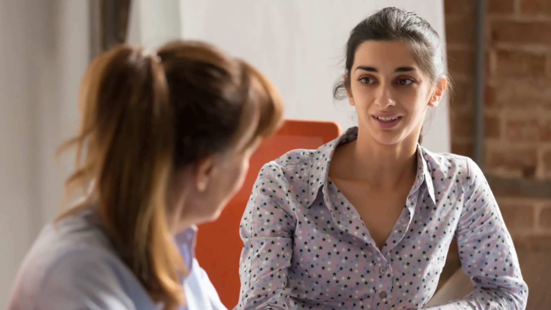 woman admitting you're not worth sacrificing my peace for