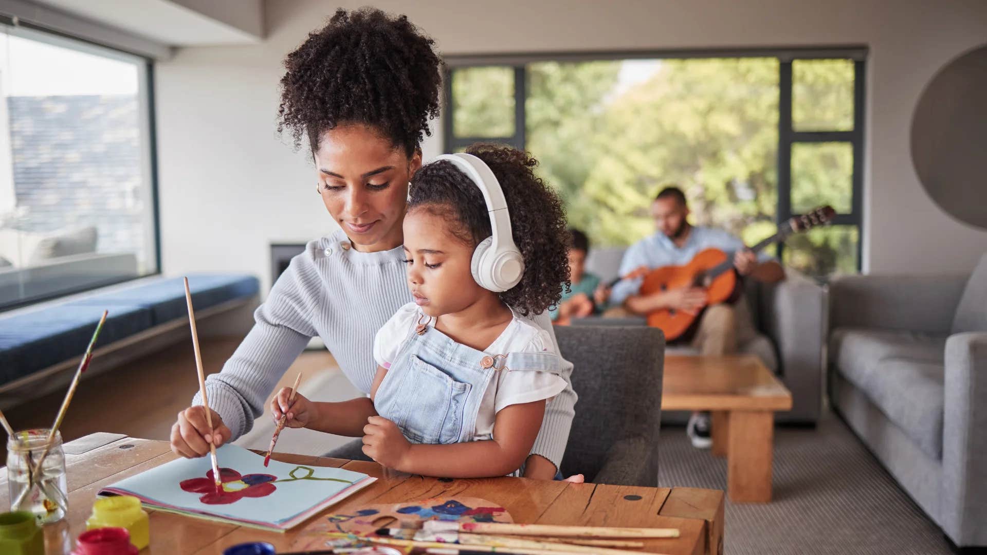 parent asking child can you help me