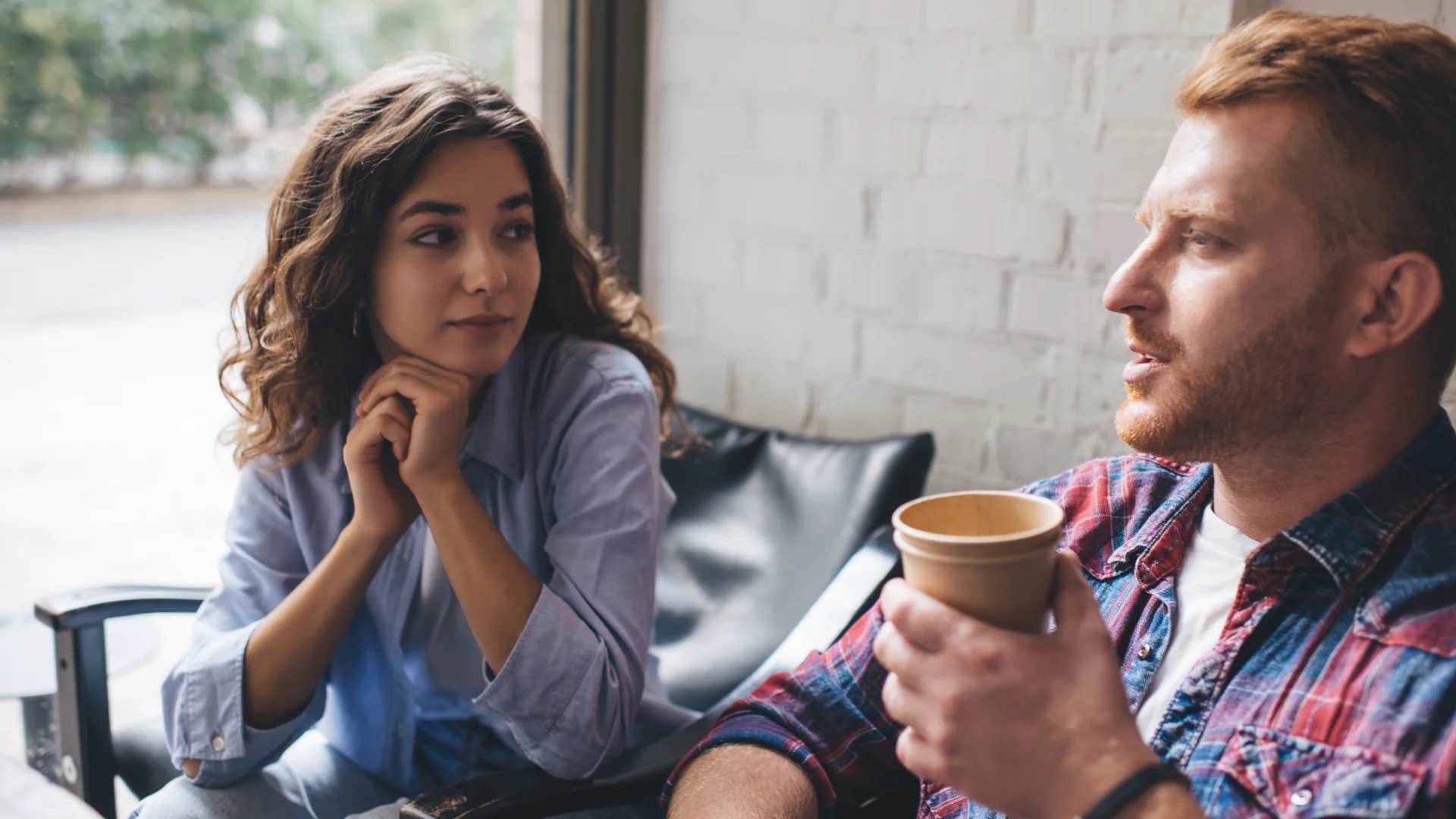 woman telling man let's agree to disagree
