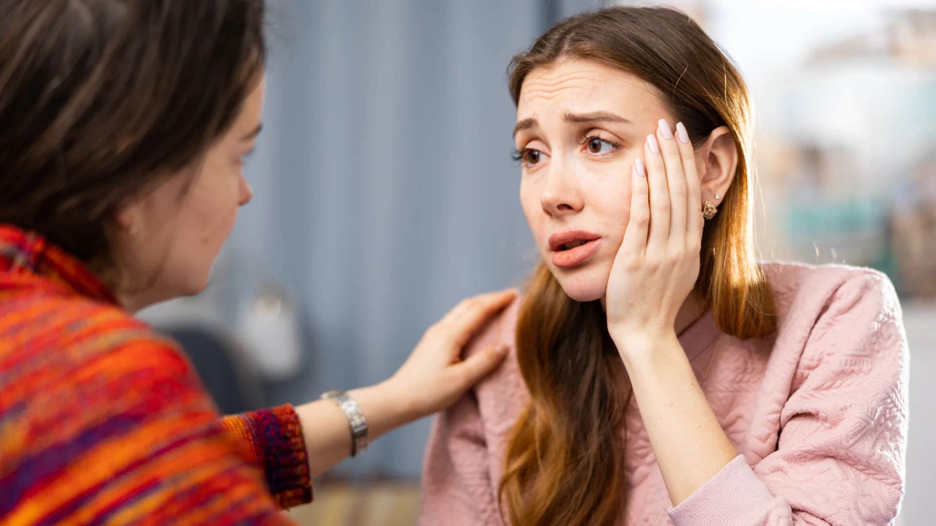 woman apologizing saying i'm sorry i know it's my fault