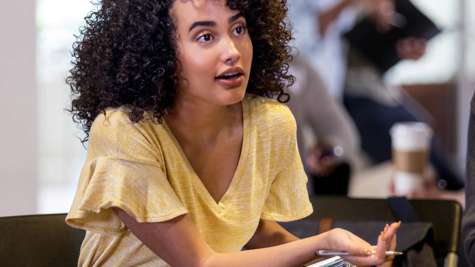 rude woman shrugging saying i'm just being honest