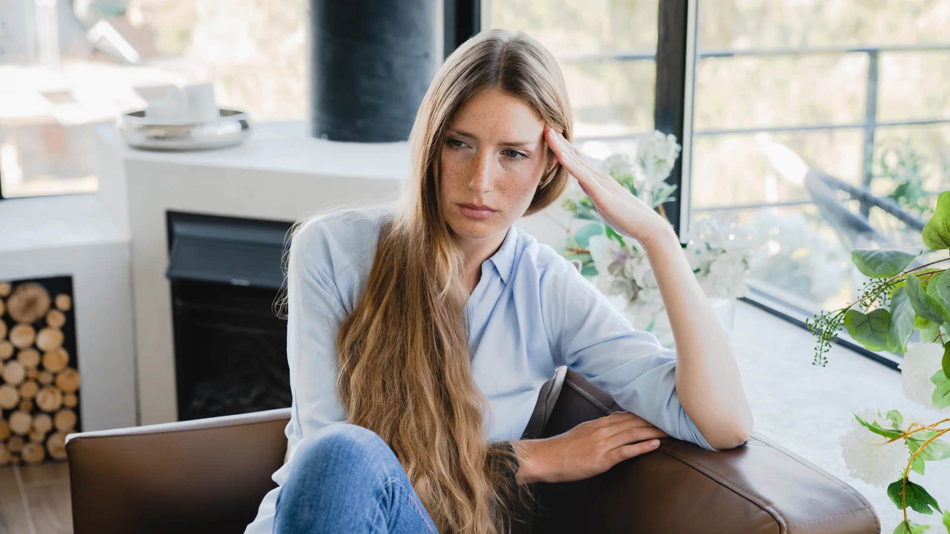 woman thinking to herself i'm just being dramatic