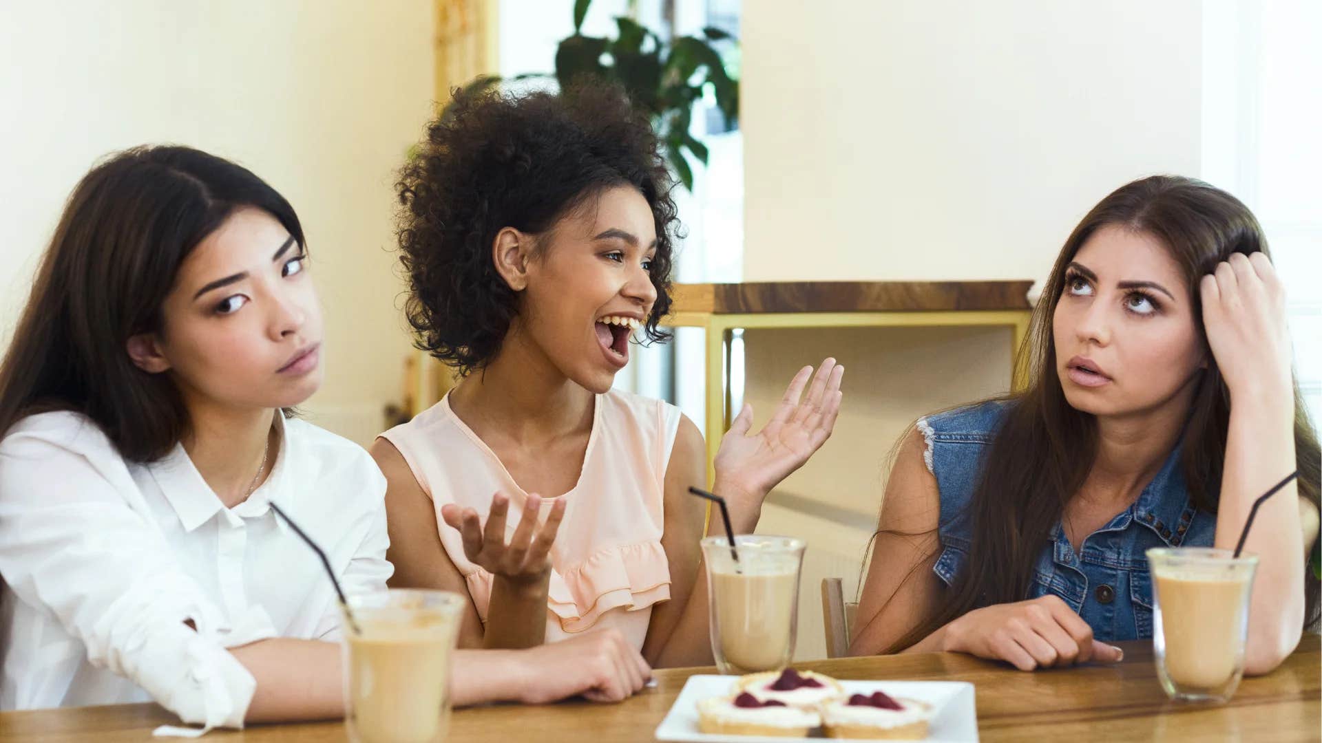 friends annoyed by woman saying i did that already