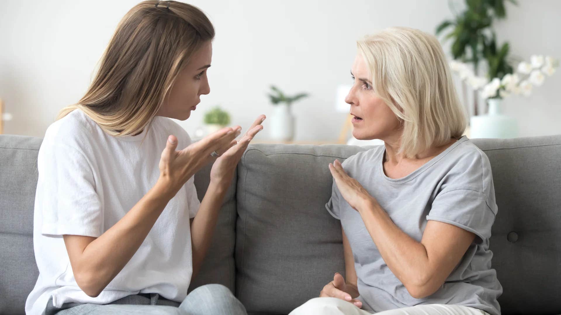 woman telling older woman that's not fair