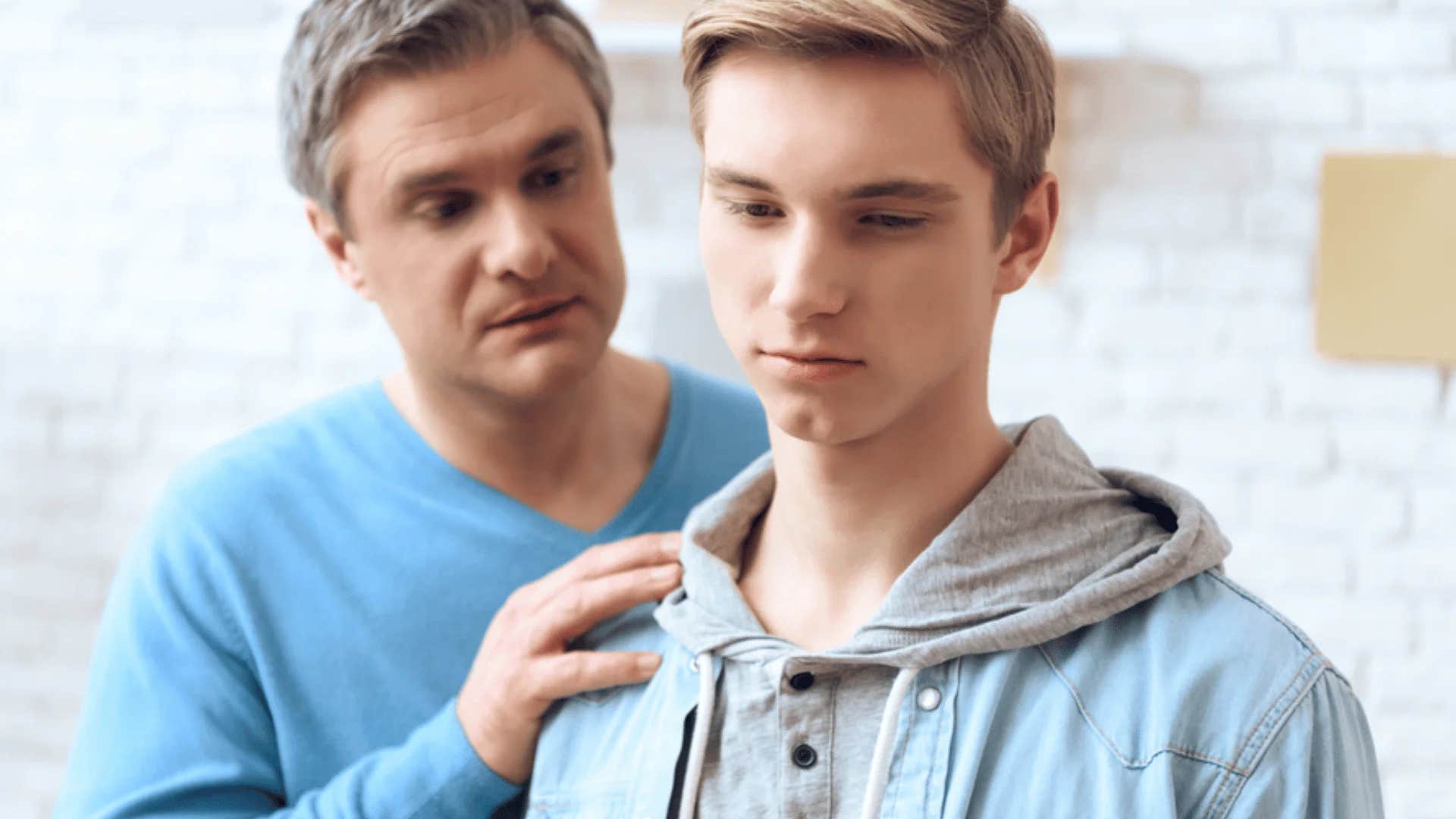 teenager telling older man i don't want to talk about it