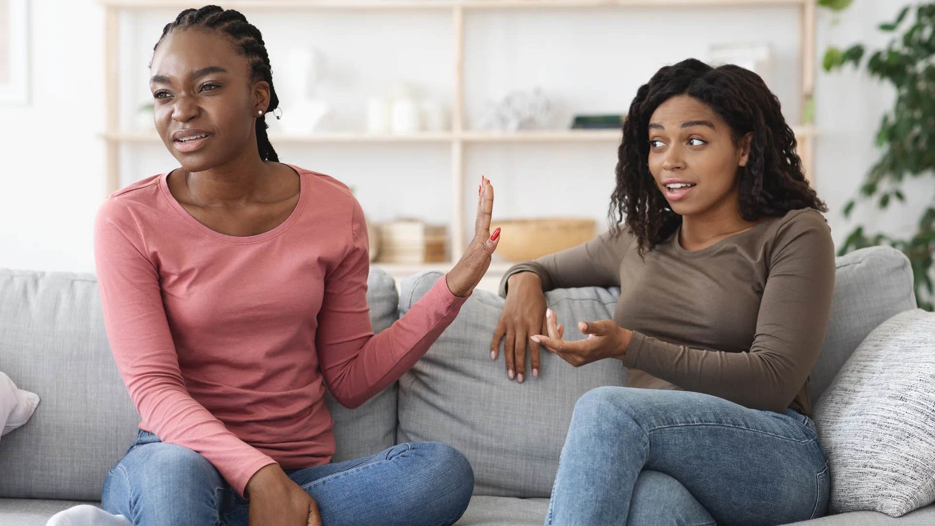 woman telling woman that they can continue when she's ready to act like an adult