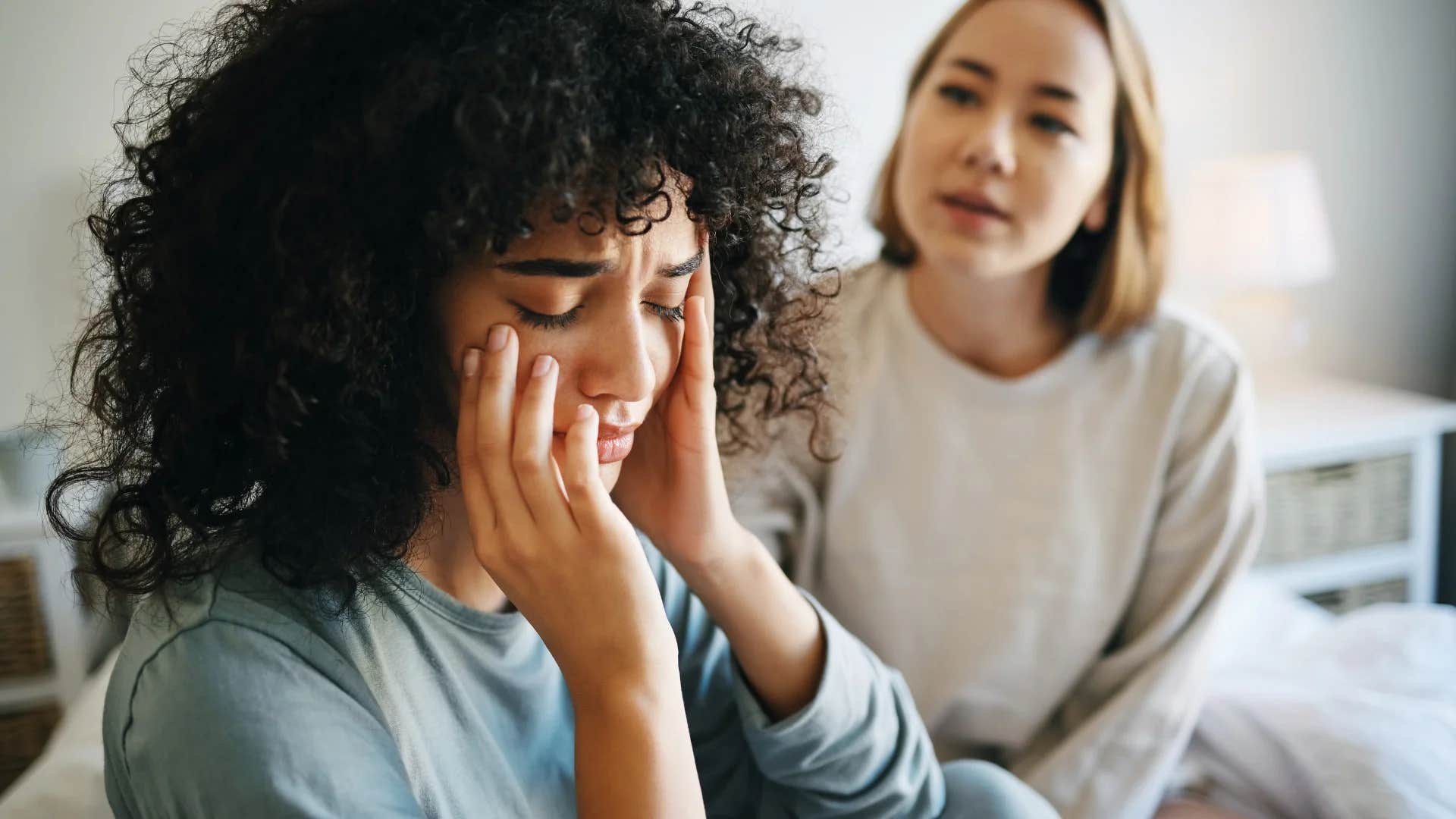 woman telling woman that she doesn't let people speak to her that way