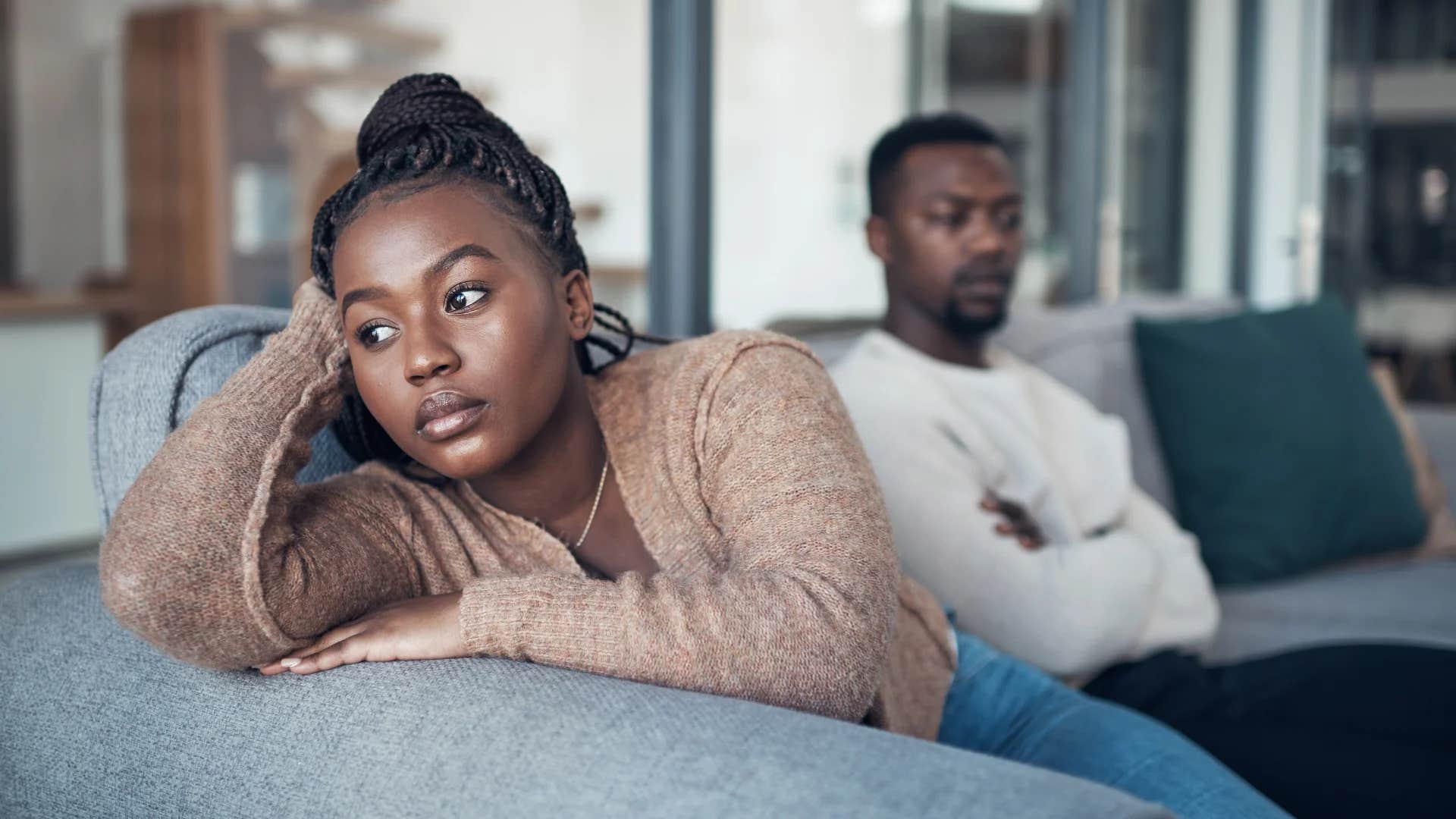 man telling woman he won't beg for respect